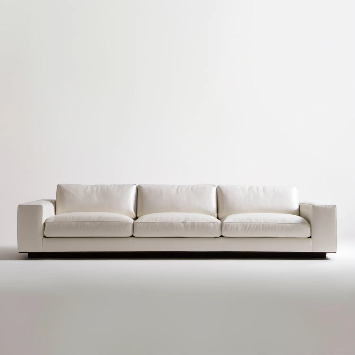 Trzyosobowa kanapa ze skóry syntetycznej PU kremowa 240 × 95 × 82 cm