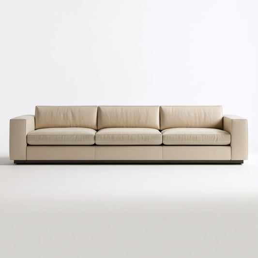 Trzyosobowa sofa z ekoskóry PU Beżowa/Czarna 280 × 95 × 78 cm